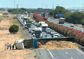 Reabierta después de siete horas la H-31 tras el vuelco de un camión