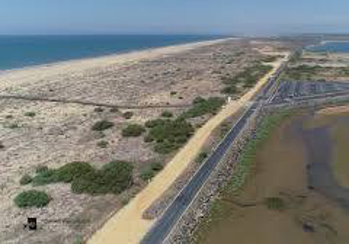 La playa del Espigón de Huelva