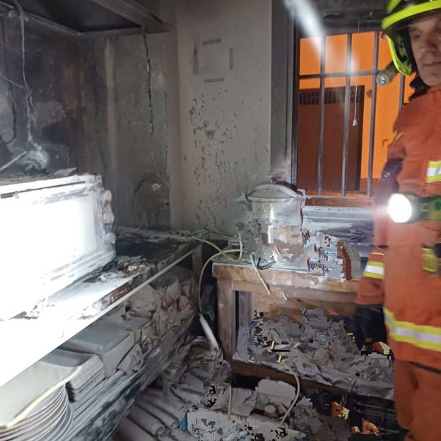 La cocina tras el incendio