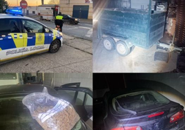 Investigan el robo de un remolque en Rociana y dan con un coche con marihuana