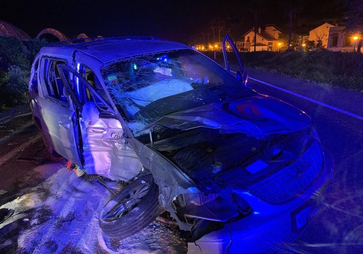 Estado en el que quedó uno de los dos vehículos accidentados tras la colisión