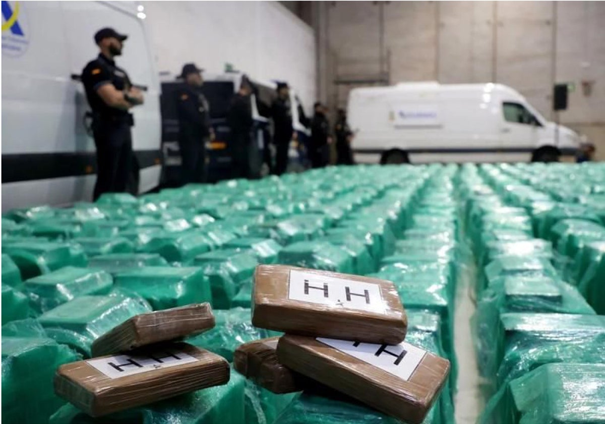 Alijo de cocaína intervenido en una imagen de archivo