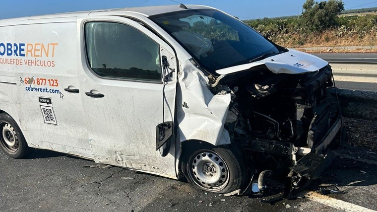 La furgoneta accidentada