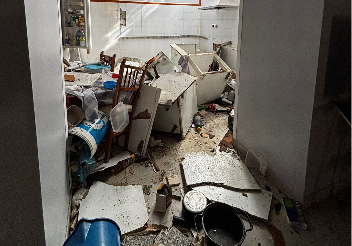 Estado en el que ha quedado la vivienda tras la explosión