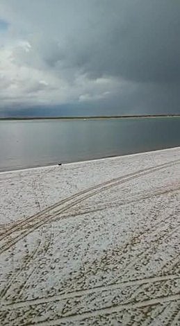 La granizada de Sanlúcar de Barrameda, a vista de dron