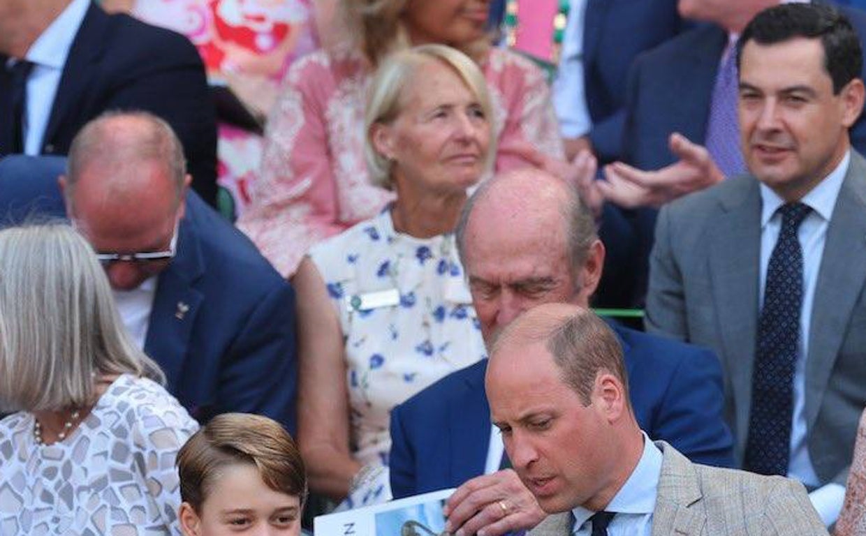 El presidente andaluz estuvo presente en el palco de honor de la Central de Wimbledon