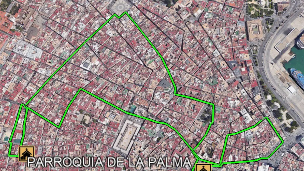 Itinerario de la archicofradía de La Palma de Cádiz