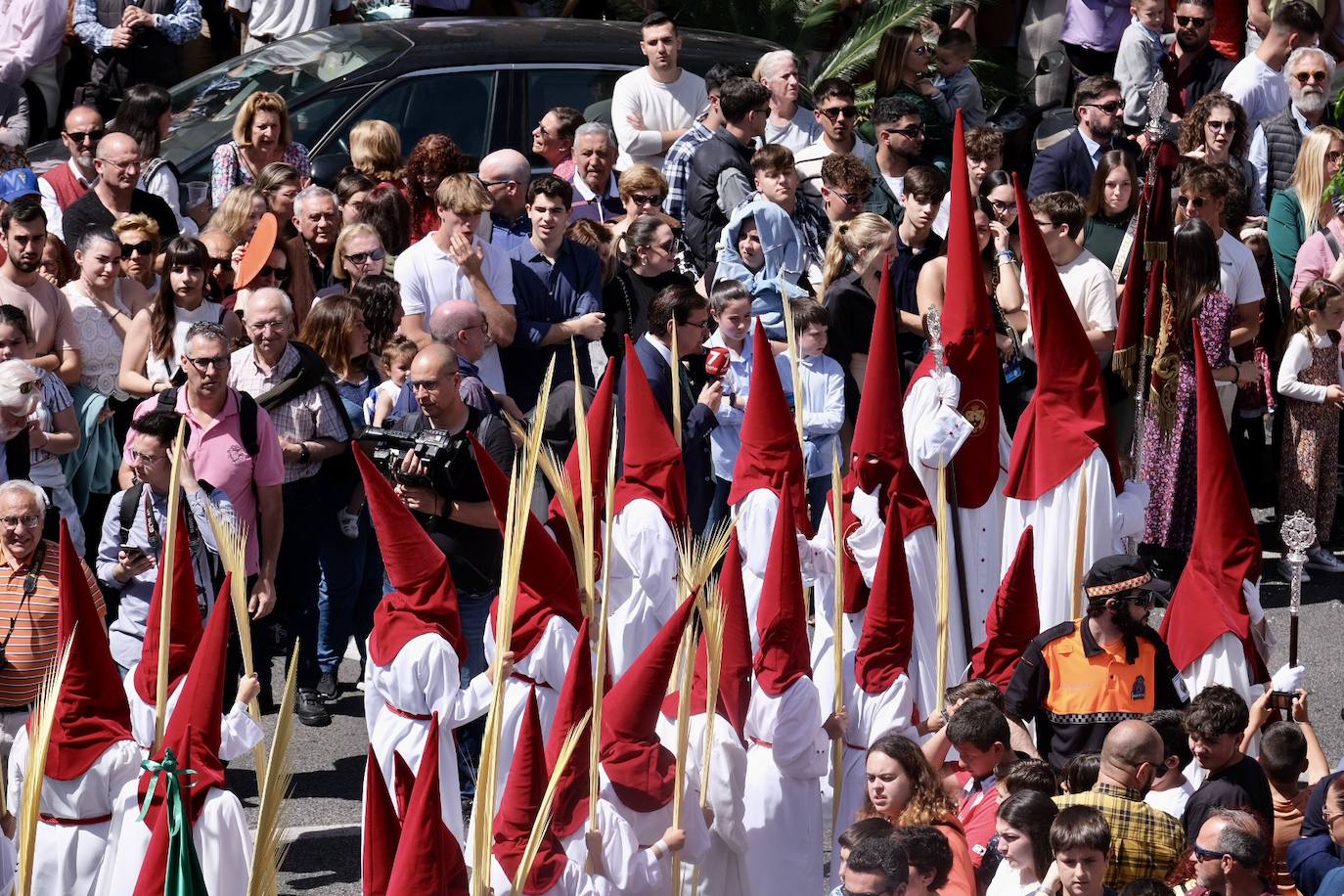 Fotos: la Borriquita ya luce en procesión en este Domingo de Ramos