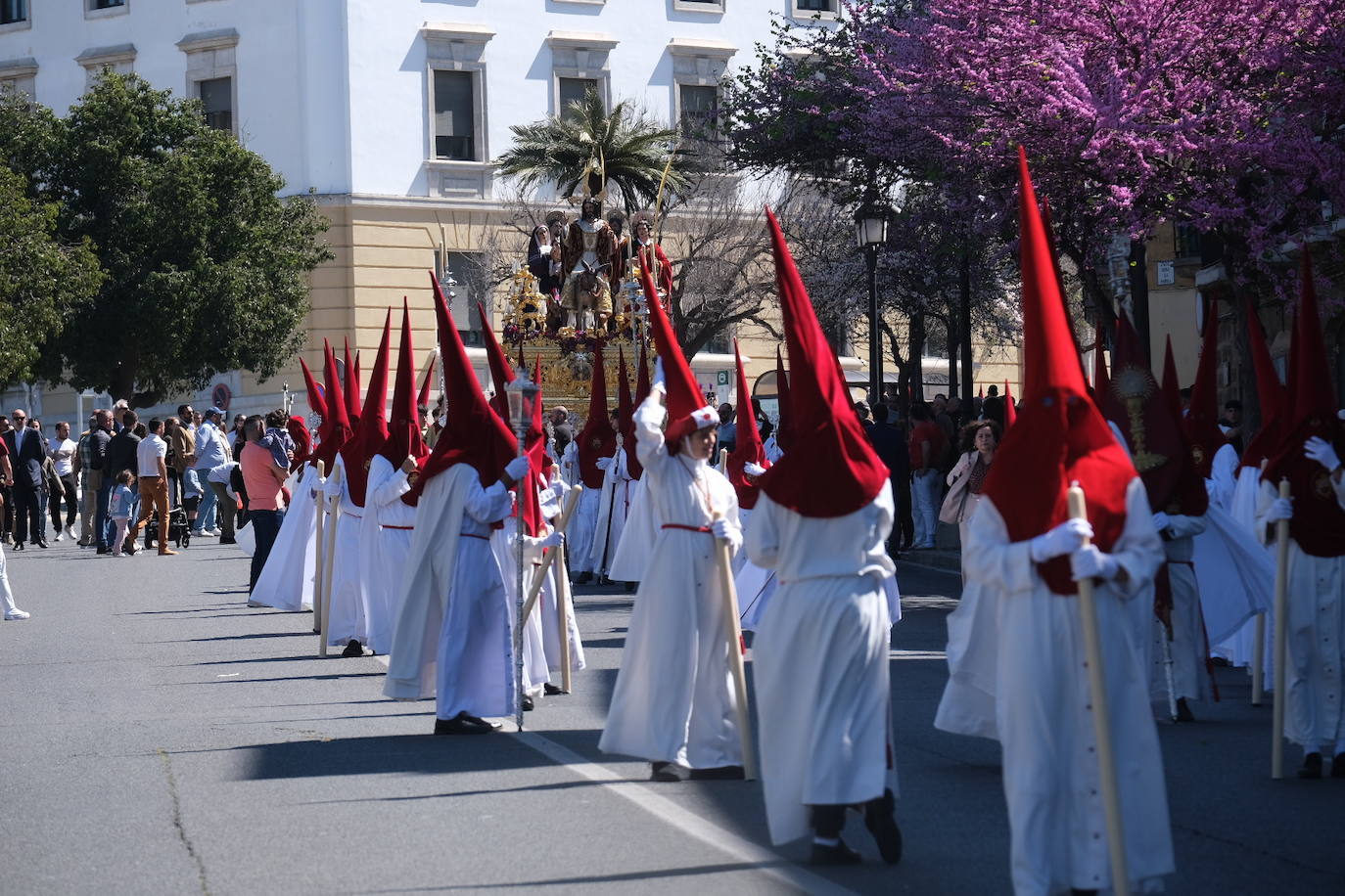 Fotos: la Borriquita ya luce en procesión en este Domingo de Ramos