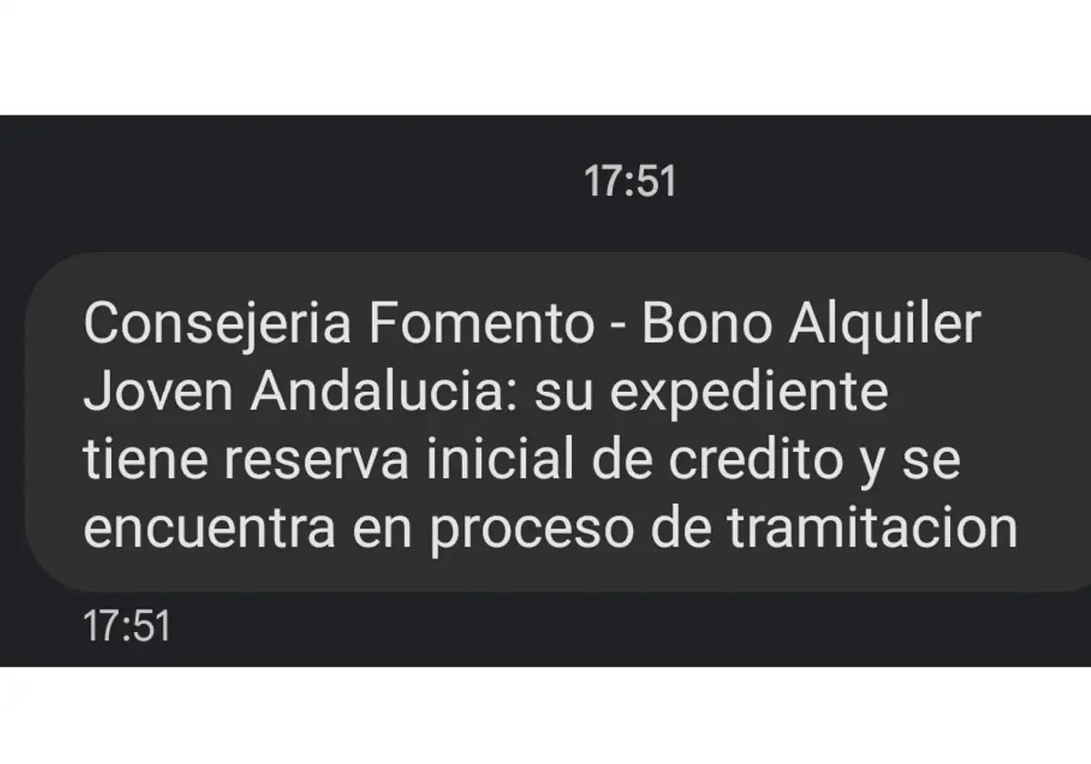 SMS: Bono Joven del Alquiler en Andalucía