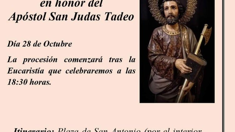 Horario e itinerario de la procesión de San Judas Tadeo en Cádiz