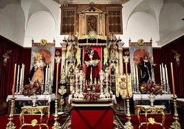 Nazareno del Amor ya dispuesto en su parihuela para el Vía Crucis de este viernes de Cuaresma de 2025