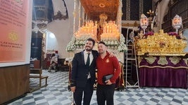 Antoñito Molina y Andy  en la procesión del Nazareno de Santa María