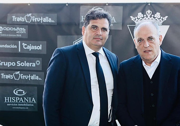 Rafael Contreras y Javier Tebas en Cádiz hace unos meses