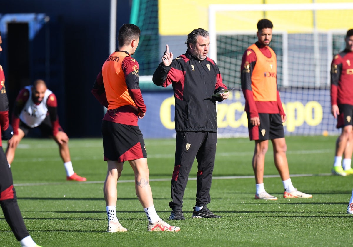 Sergio, durante un momento de un entrenamiento en El Rosal.