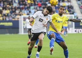 La pizarra del Cádiz 1-4 Valencia