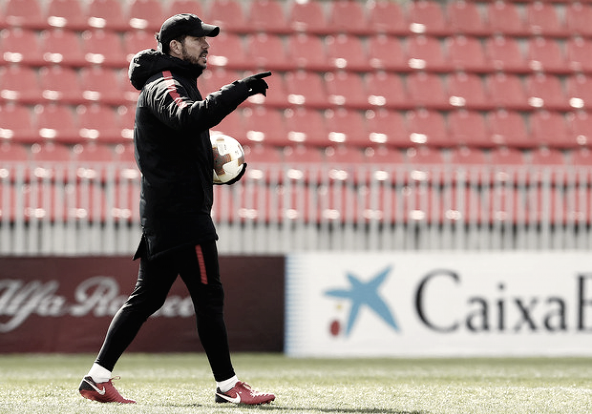 Simeone durante un entrenamiento.