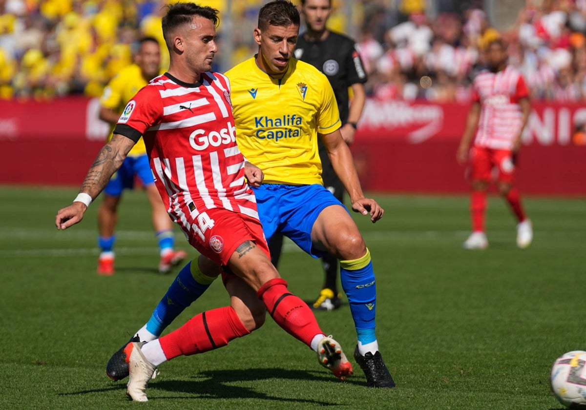 Alcaraz en el partido de Montilivi de la pasada temporada