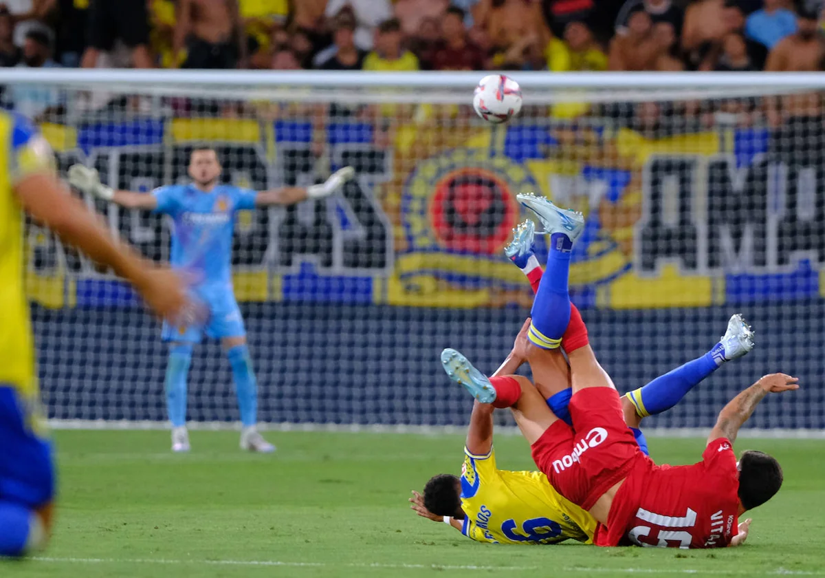 Momento del partido ante el Zaragoza