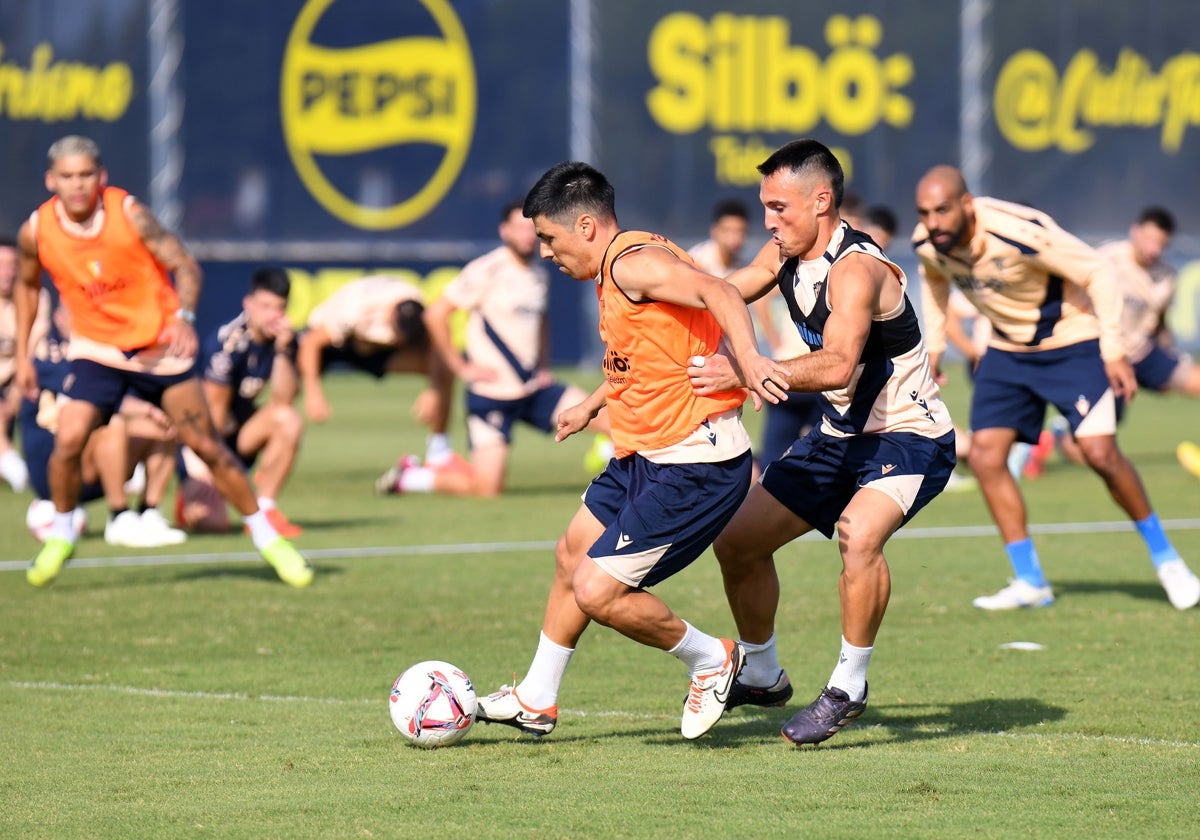 Alarcón y Fede, en un entrenamiento.