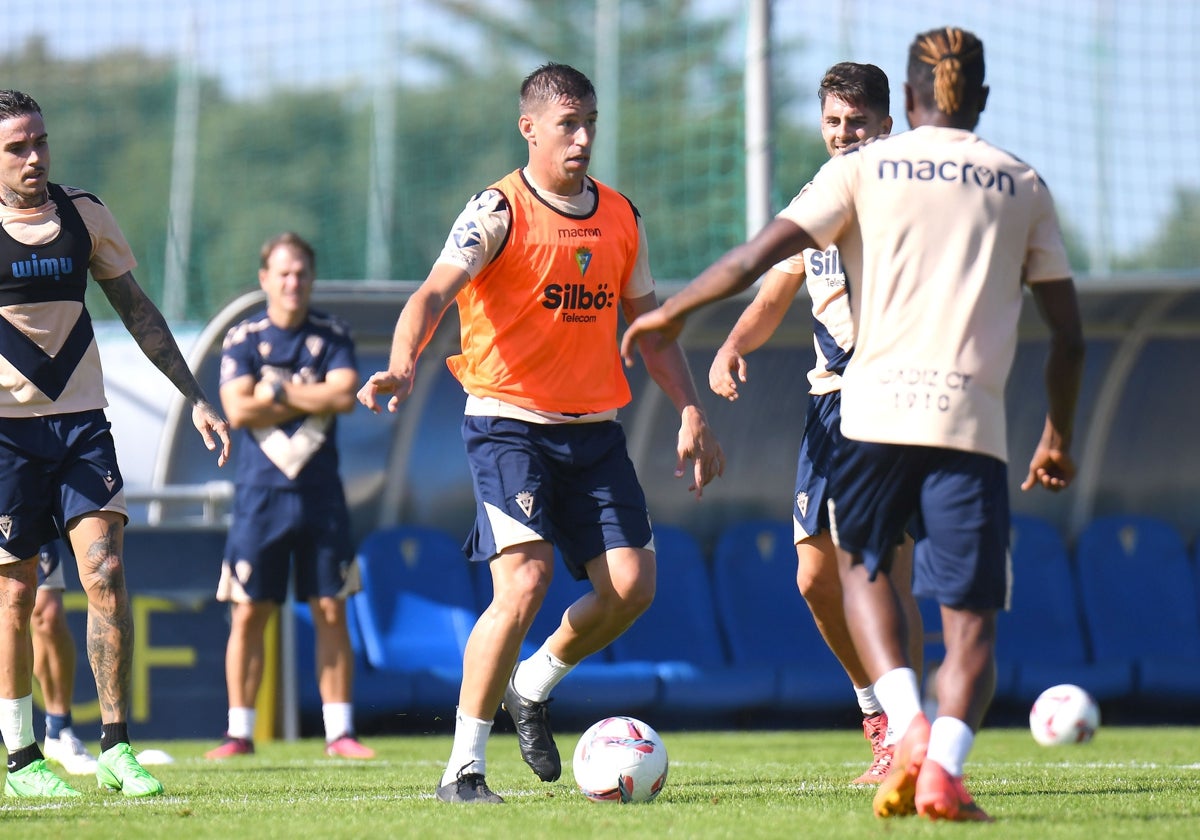 Alcaraz, en un entrenamento.