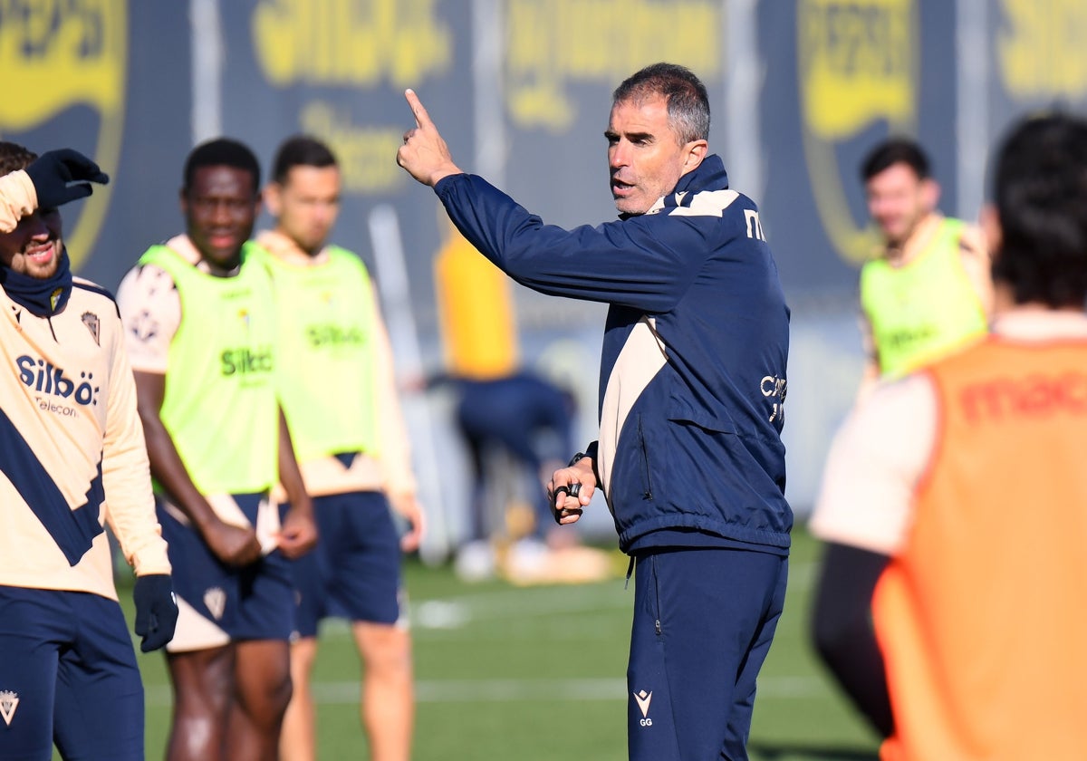 Garitano, en un entrenamiento.