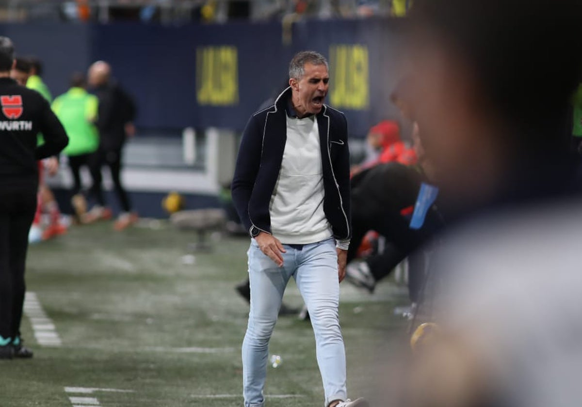 Garitano celebra uno de los goles de su equipo