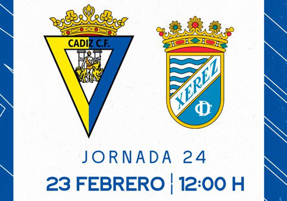 El Cádiz CF Mirandilla recibirá al Xerez CD.