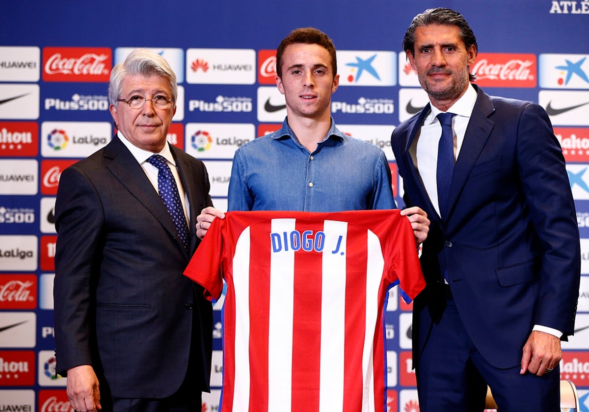 Diogo Jota, en su presentación como jugador del Atlético