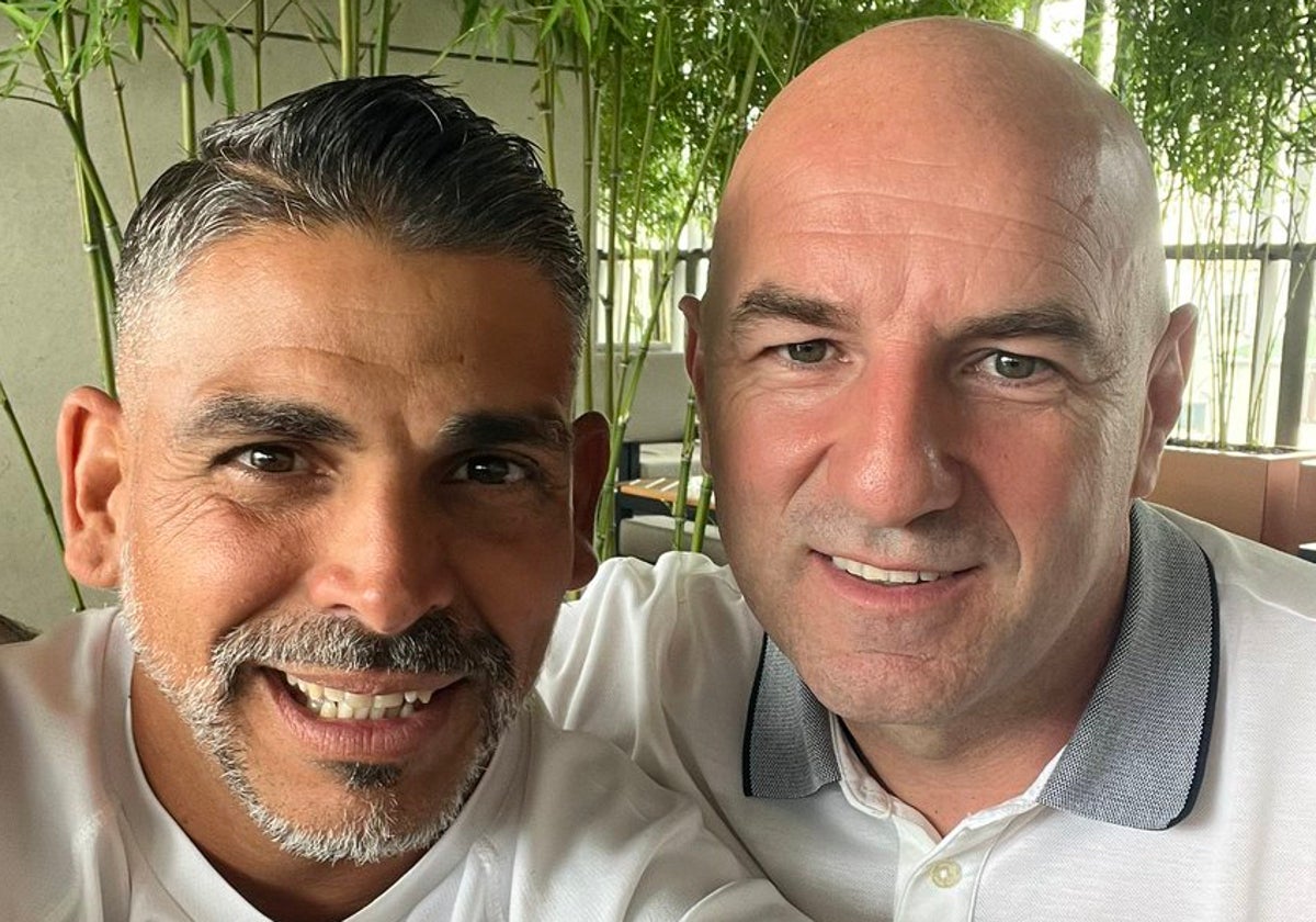 Juanjo Bezares y Nenad Mirosavljević, exjugadores del Cádiz CF.
