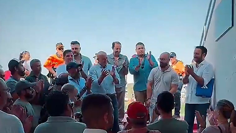 Rafael Contreras y Juan Cala en el homenaje a Germán Beardo.