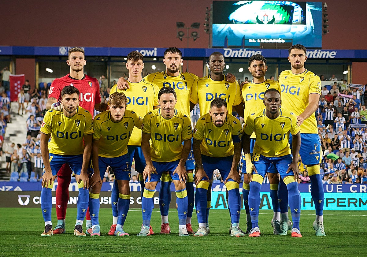 Once titular del Cádiz CF en Butarque ante el Leganés.