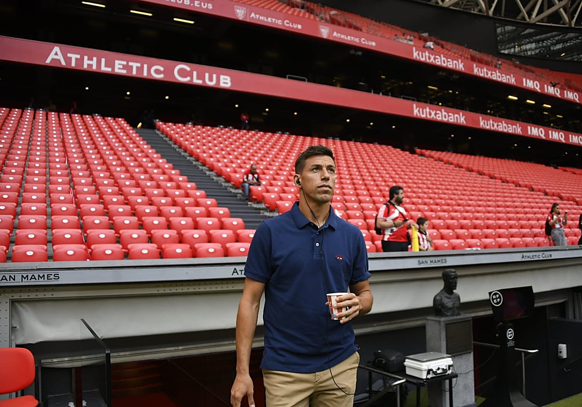 Alcaraz, en una previa de un Athletic-Cádiz CF.