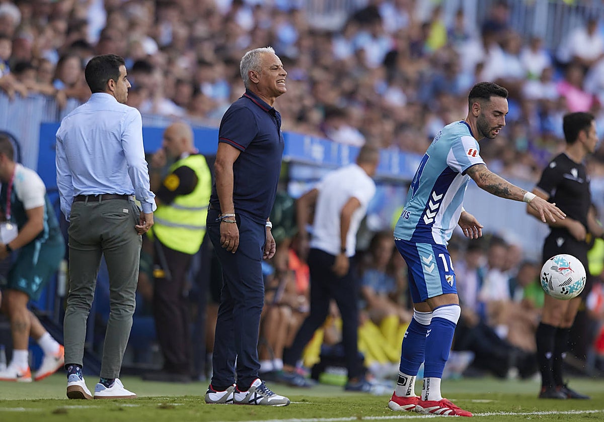 Sergio Pellicer, durante el Málaga - Cádiz