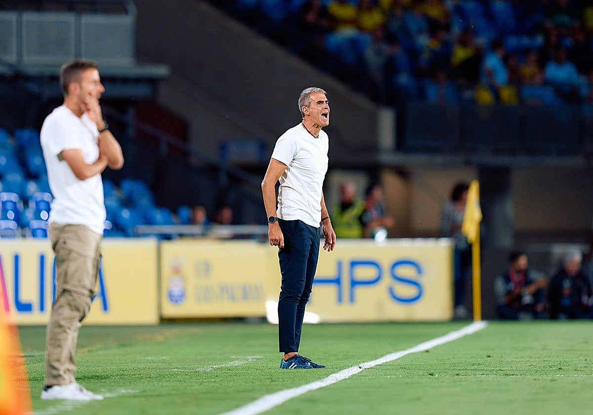 Luis García y Gaizka Garitano, el pasado domingo.