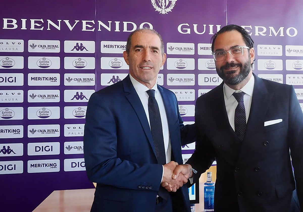 Almada y Orta, en la presentación del primero como entrenador pucelano.