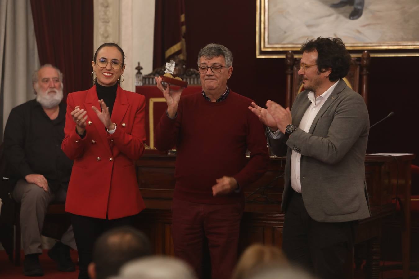 Recepción al pregonero Joaquín Quiñones, las pregoneras infantiles, el Gran Momo y los Hércules de Oro de 2023