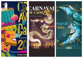 Estos son los cuatro carteles de Carnaval de Cádiz finalistas que aspiran a ser la imagen de la fiesta gaditana