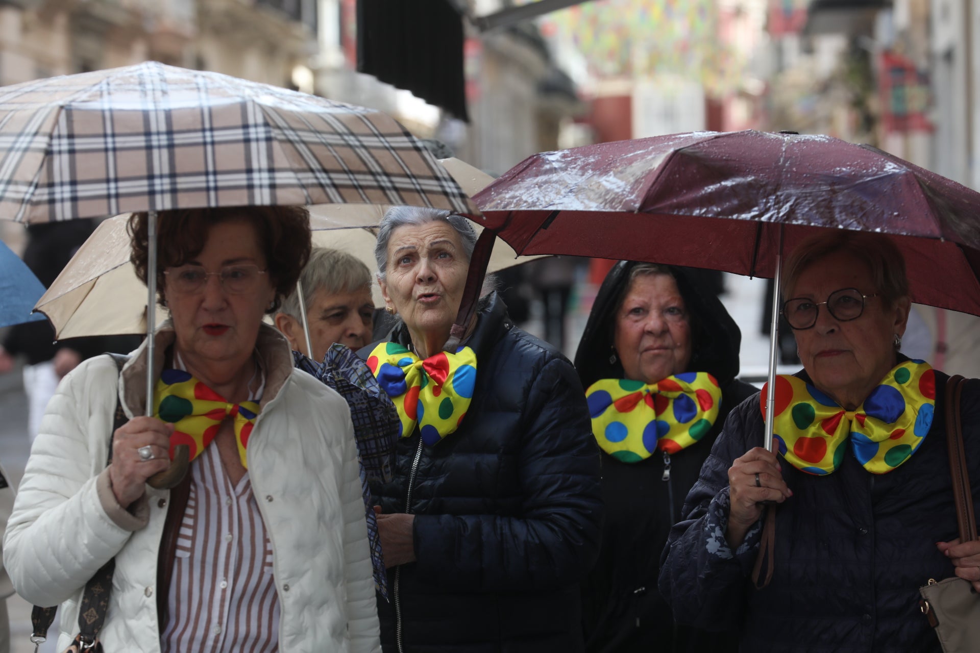 Fotos: La borrasca Jana agua el segundo Domingo de Carnaval en Cádiz