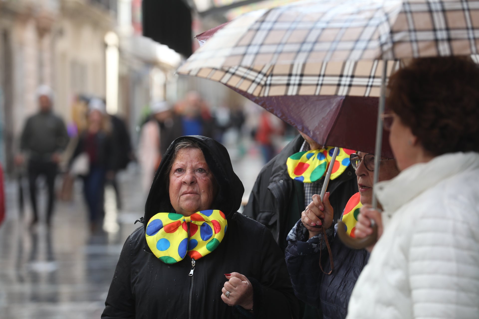 Fotos: La borrasca Jana agua el segundo Domingo de Carnaval en Cádiz