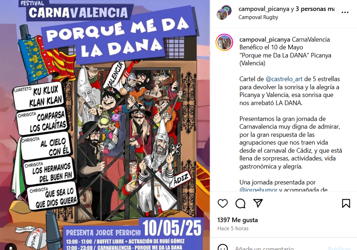 Festival benéfico de Carnaval en Valencia: Porque me da la DANA