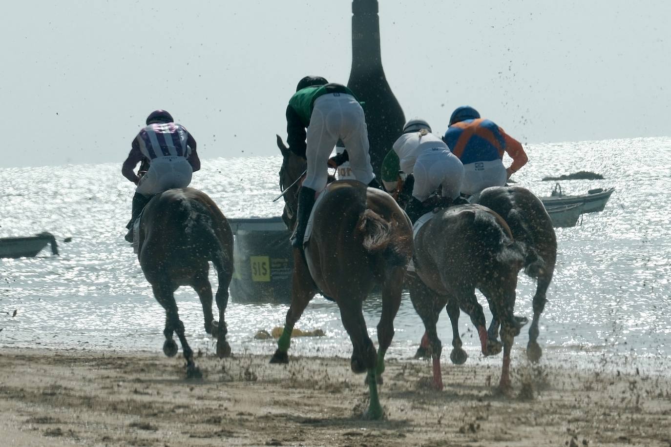 La primera carrera del segundo ciclo de las Carreras de Caballos de Sanlúcar en imágenes