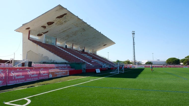 Imagen del renovado césped del Estadio José del Cuvillo.