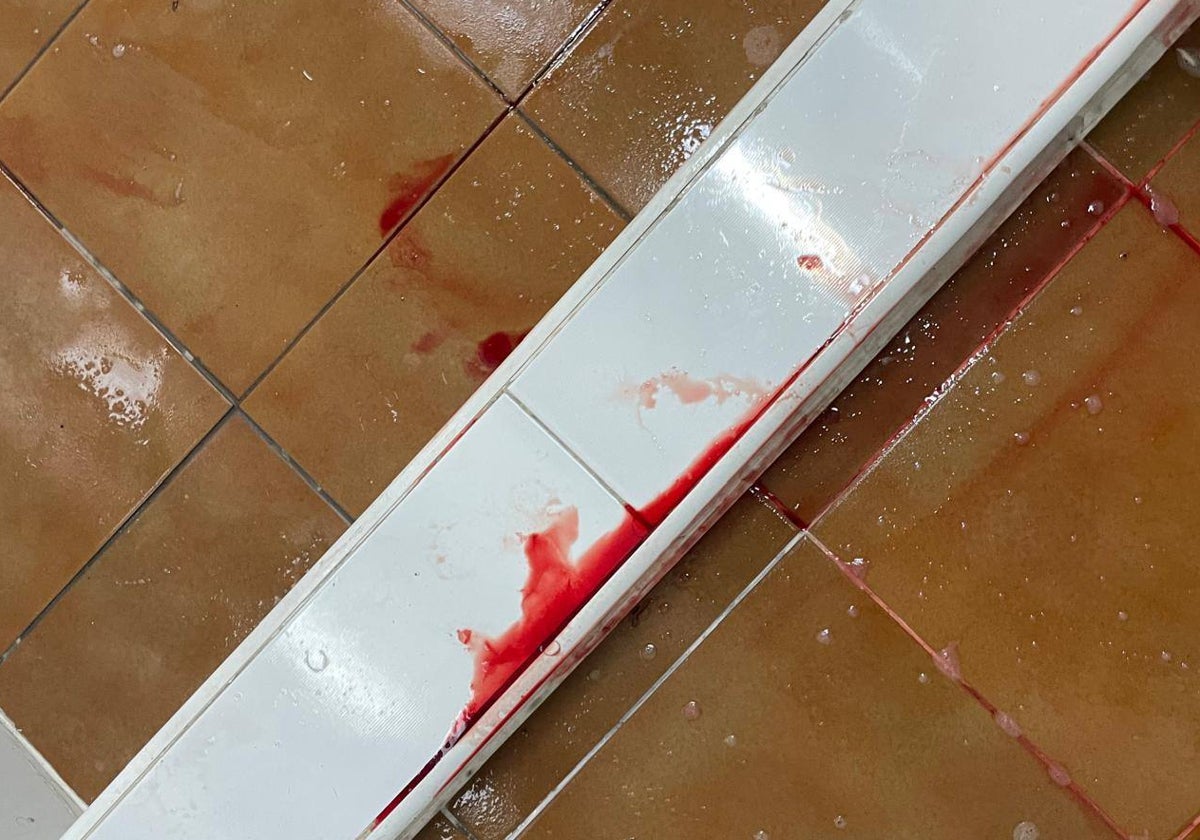 Imagen del suelo tras el desafortunado accidente.