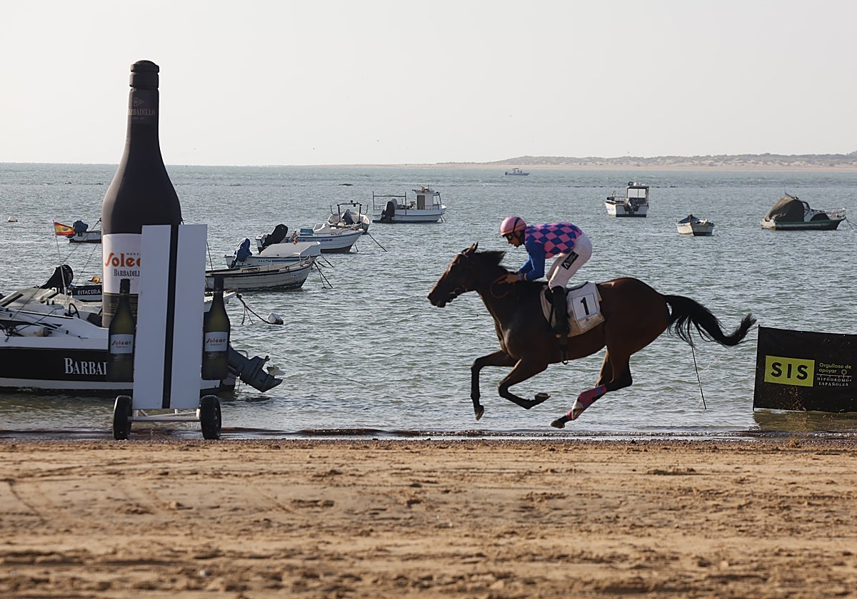 El segundo ciclo de las careras de caballos de Sanlúcar de Barrameda, en el horizonte.