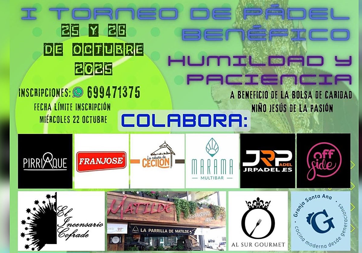I Torneo de Pádel Benéfico de la Hermandad de la Humildad y Paciencia de Cádiz.