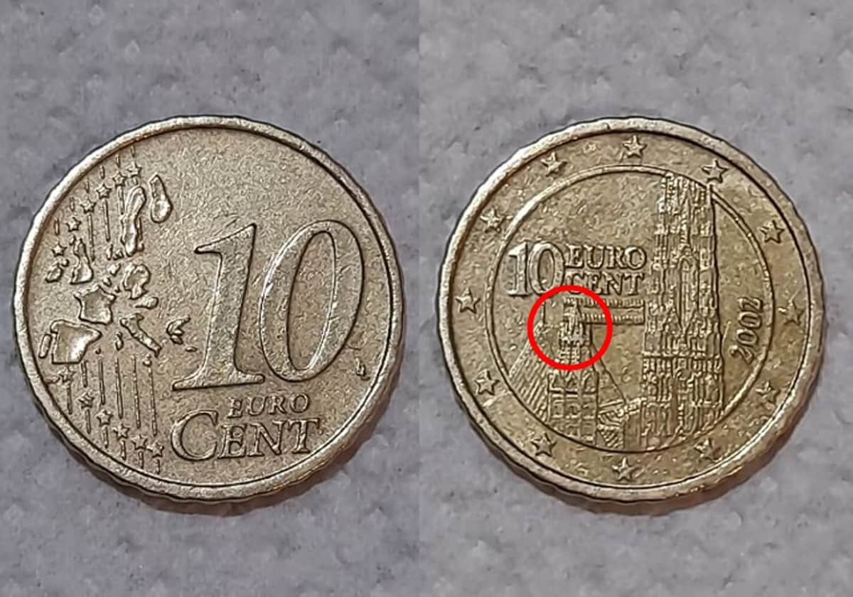 Moneda de Austria de 10 céntimos de 2002
