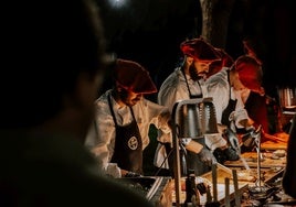 El equipo de El Huaso trabajando en la Bodega Tío Pepe