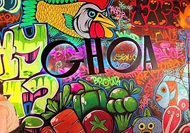 Mural del restaurante GHOA en Chipiona (Cádiz)