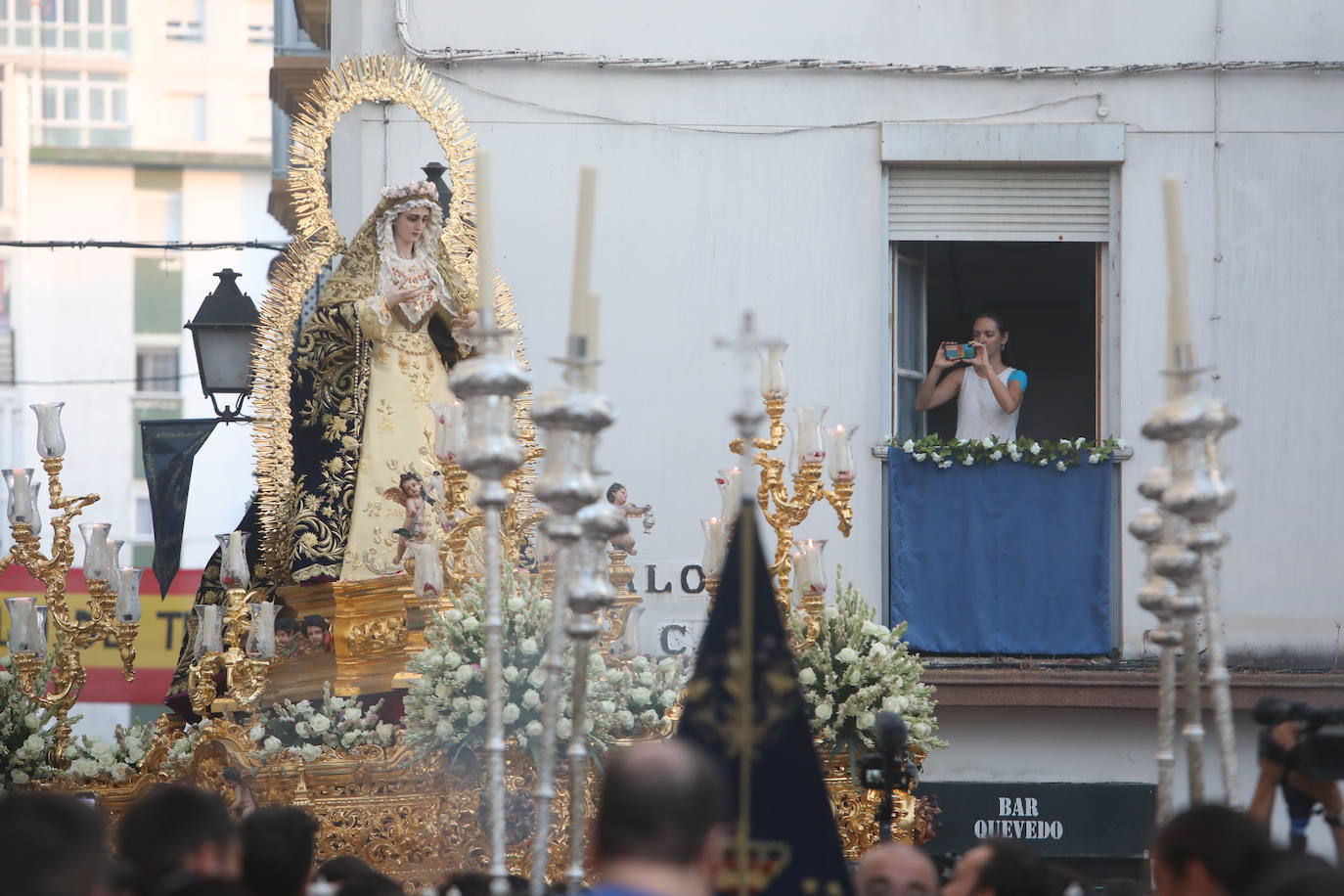 Las imágenes del traslado de la Dolorosa de la archicofradía de la Palma al santuario de la Patrona